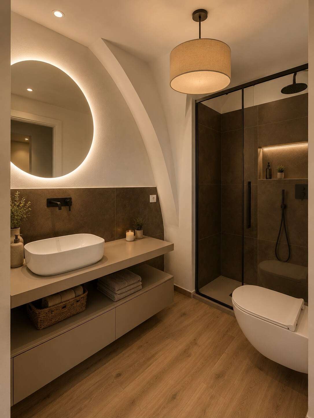 Bagno contemporaneo bifamiliare Pontasserchio