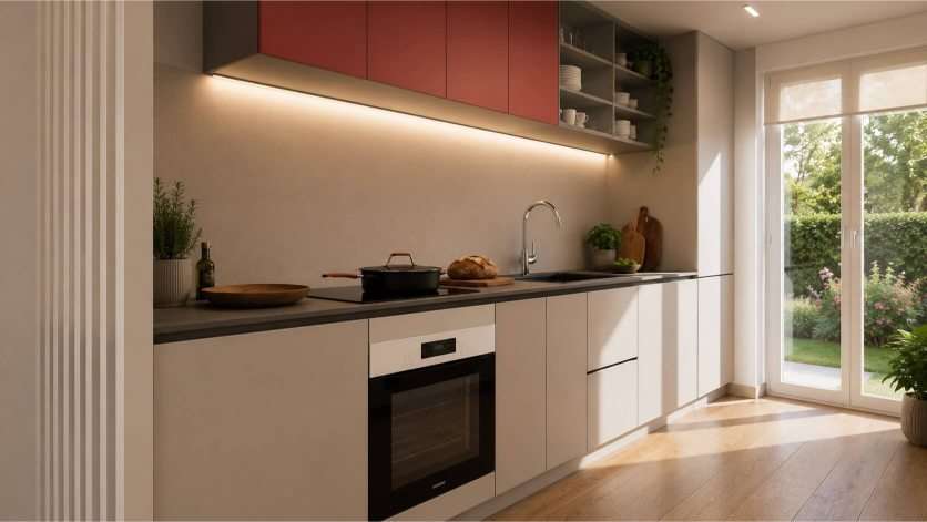 Cucina moderna appartamento Via delle Torri Pisa